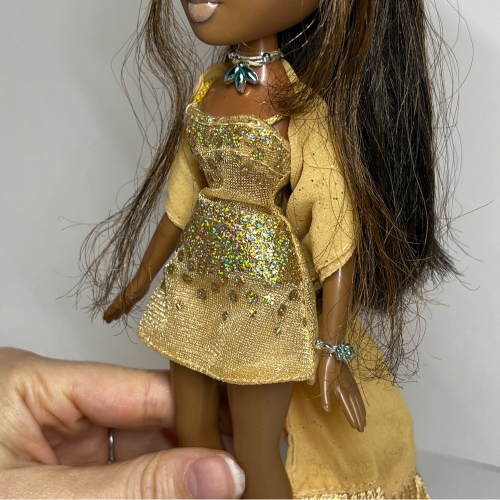 Vintage 2003 Bratz Formal Funk Sasha Doll Gold Dress Secondary Outfit Prom Y2k - Picture 6 of 15